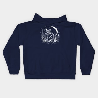 A tiger under the moonlight (white) Kids Hoodie